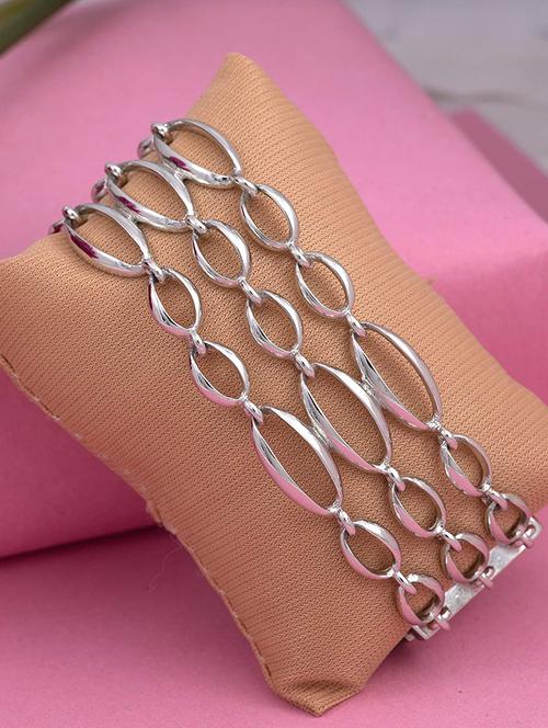 silver metal bangle bracelet - 17633542 - Standard Image - 0