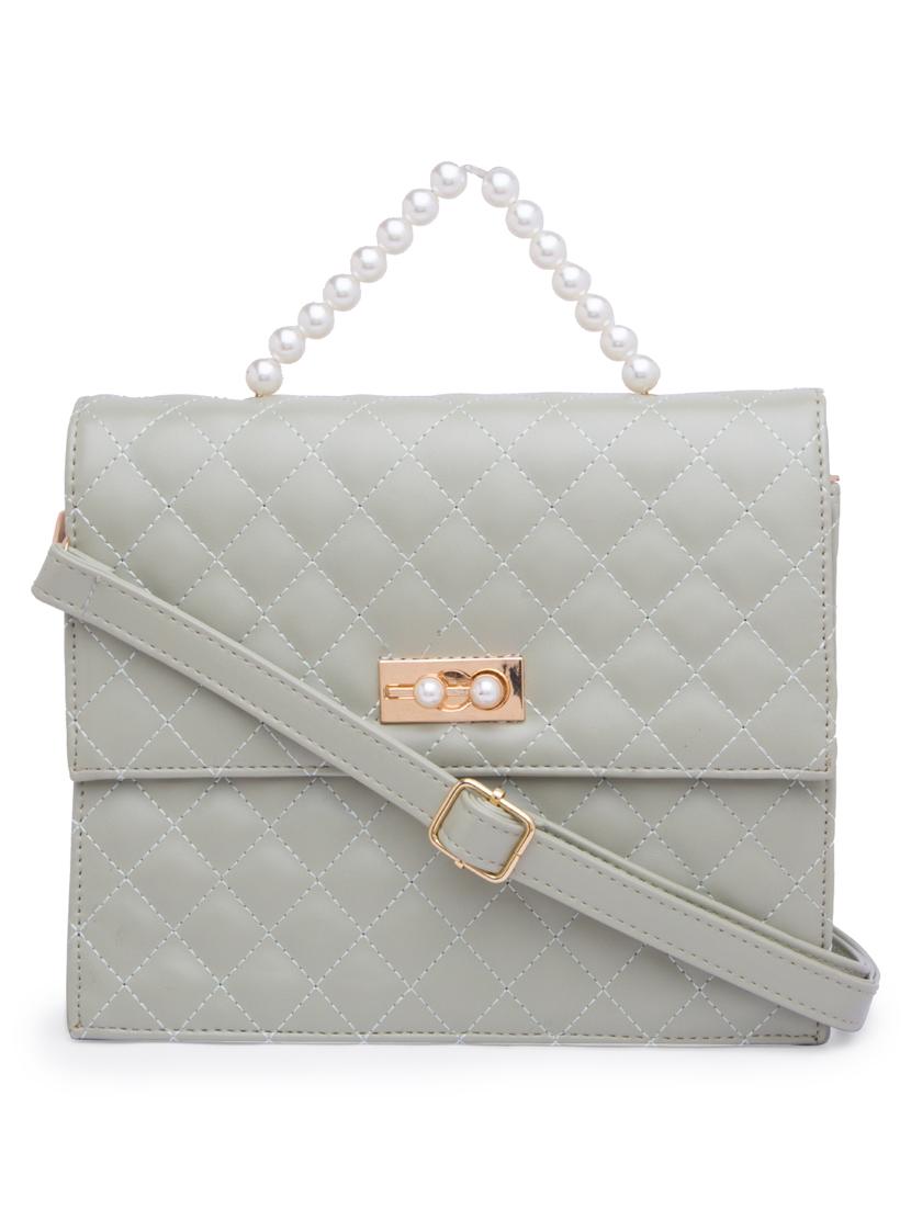 green leatherette (pu) handbag - 17633764 -  Zoom Image - 0