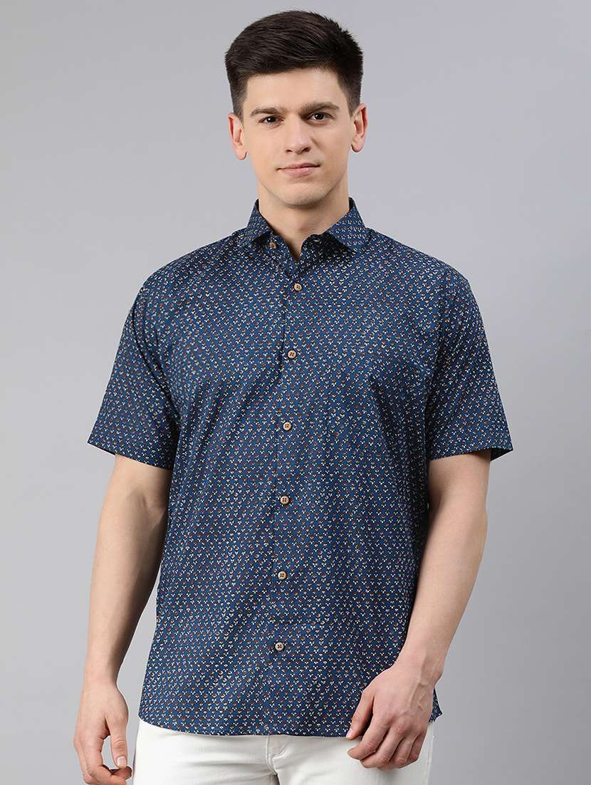 mens color block casual shirt