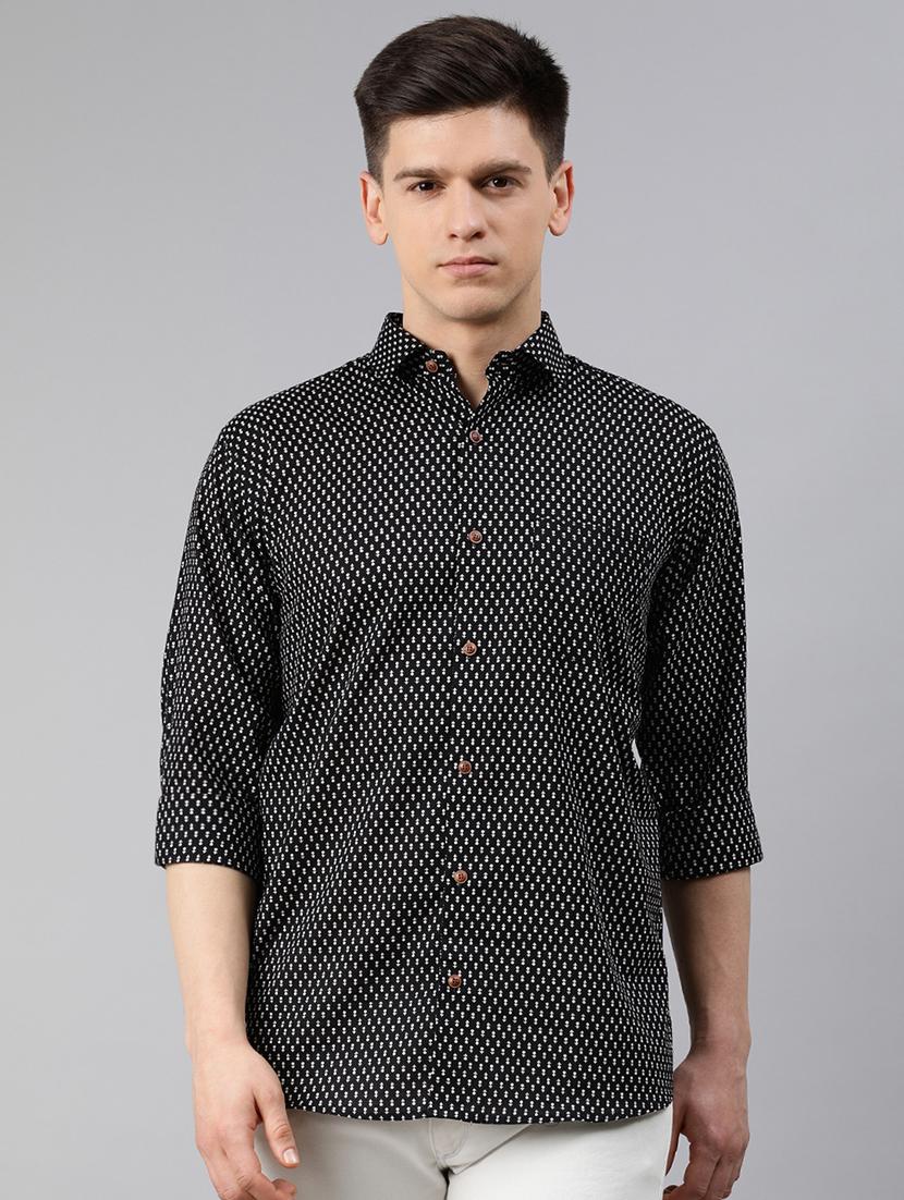 mens houndstooth casual shirt - 17633978 - Zoom Image - 0