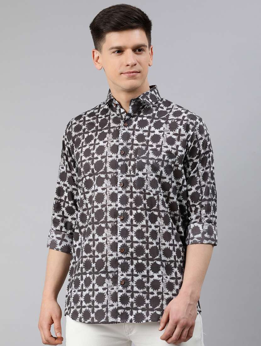 mens printed casual shirt