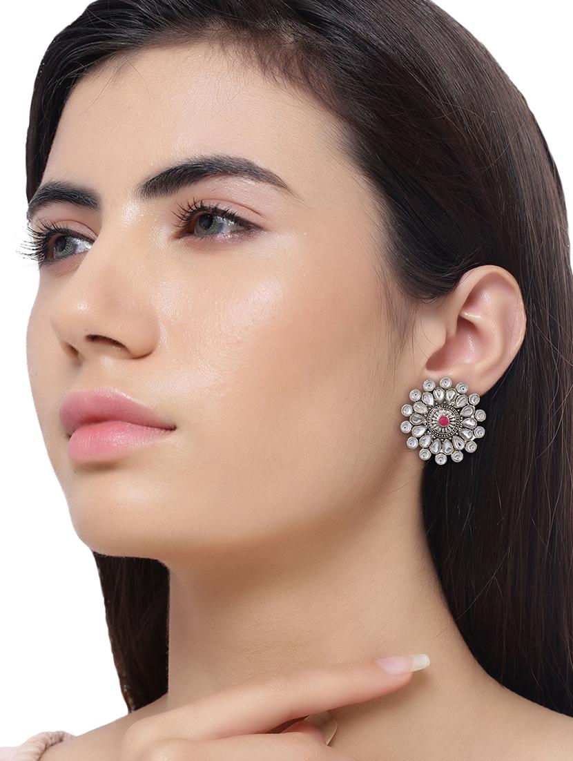 red brass studs earring - 17635700 - Standard Image - 2