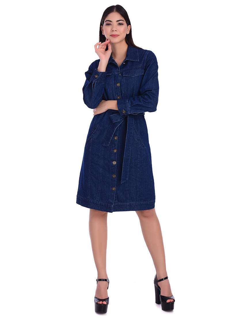 tie front denim dress 