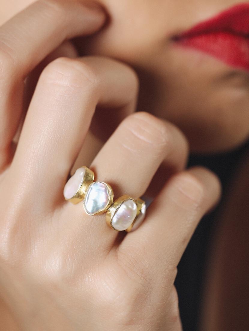 gold plated hand ring - 17637583 - Standard Image - 2