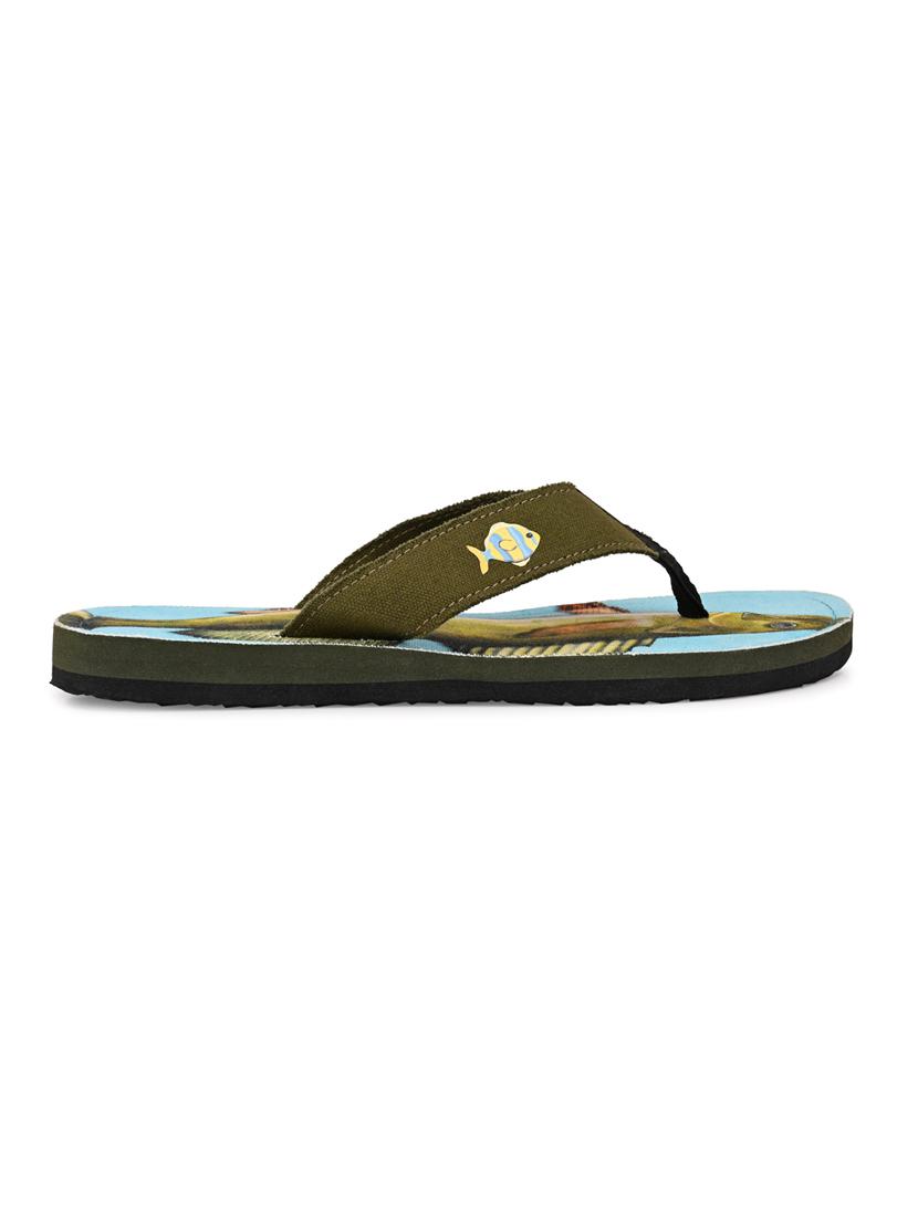 green canvas slip on flip flops - 17638297 - Standard Image - 2