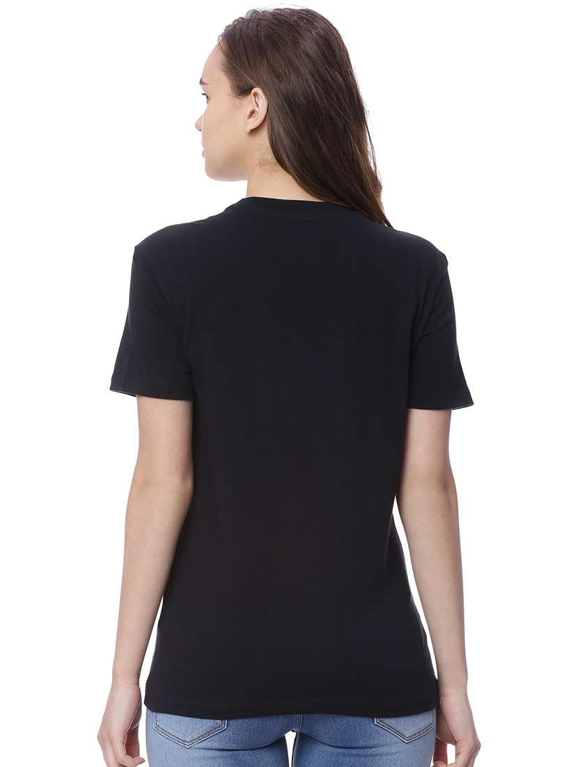 women's front print round neck t-shirt - 17640192 - Standard Image - 2