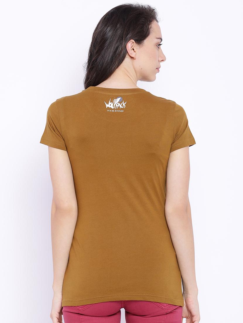 women's front print round neck t-shirt - 17640199 - Standard Image - 2