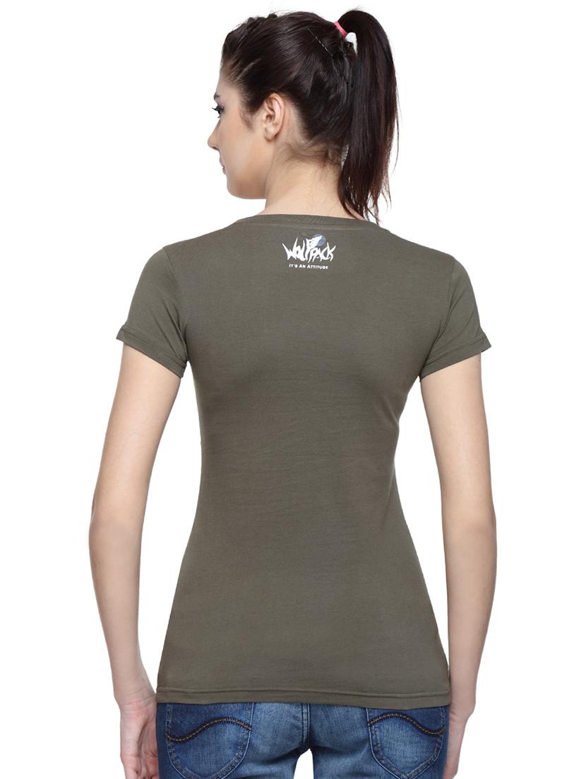 women's front print round neck t-shirt - 17640200 - Standard Image - 2