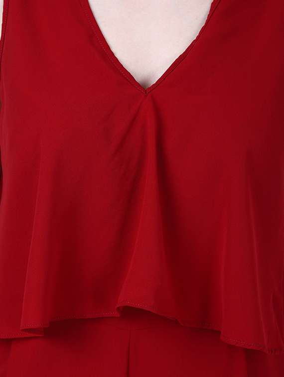 Ruffle Detail 3/4th Jumpsuit 