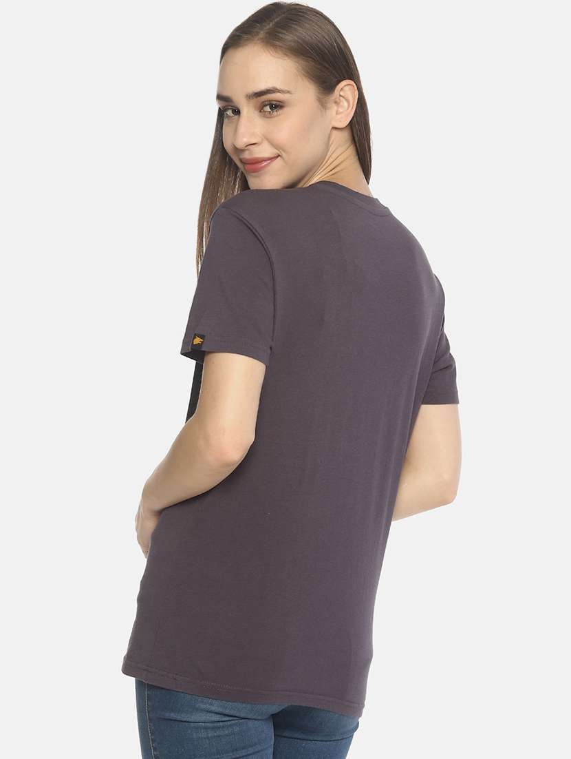 women's front print v neck t-shirt - 17645337 -  Standard Image - 2