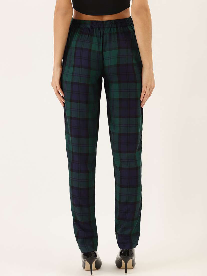 green high rise flat front trousers - 17646669 - Standard Image - 2