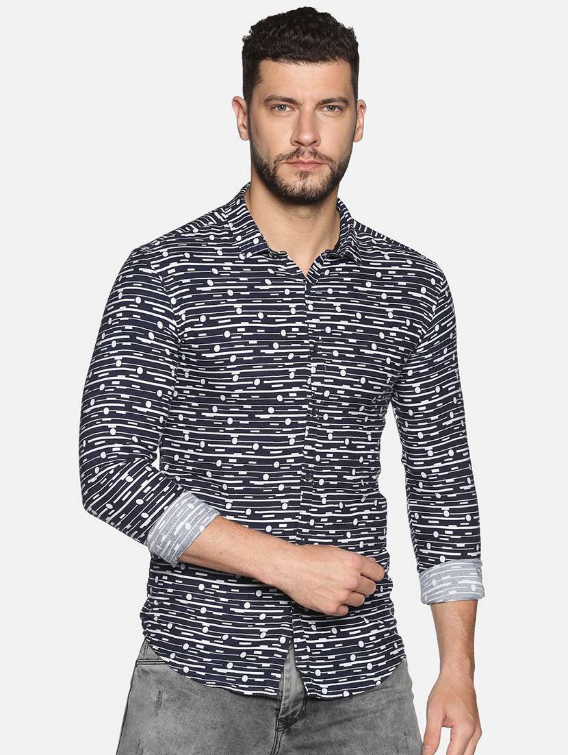 mens geometric casual shirt