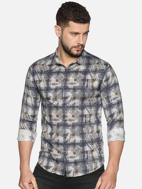 mens typography casual shirt - 17646737 - Standard Image - 0