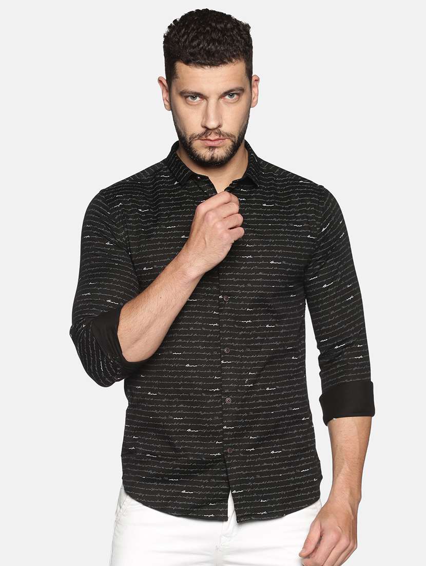 mens typography casual shirt