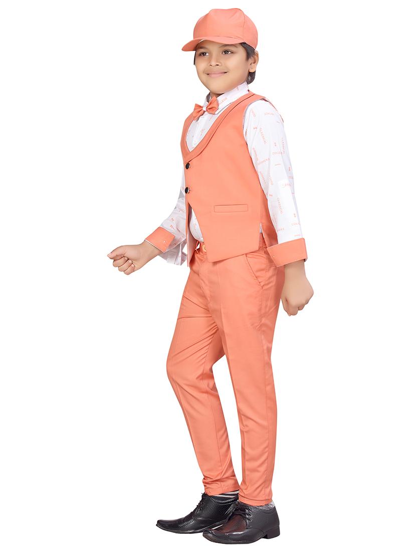 orange cotton blend suit sets - 17646775 - Standard Image - 2