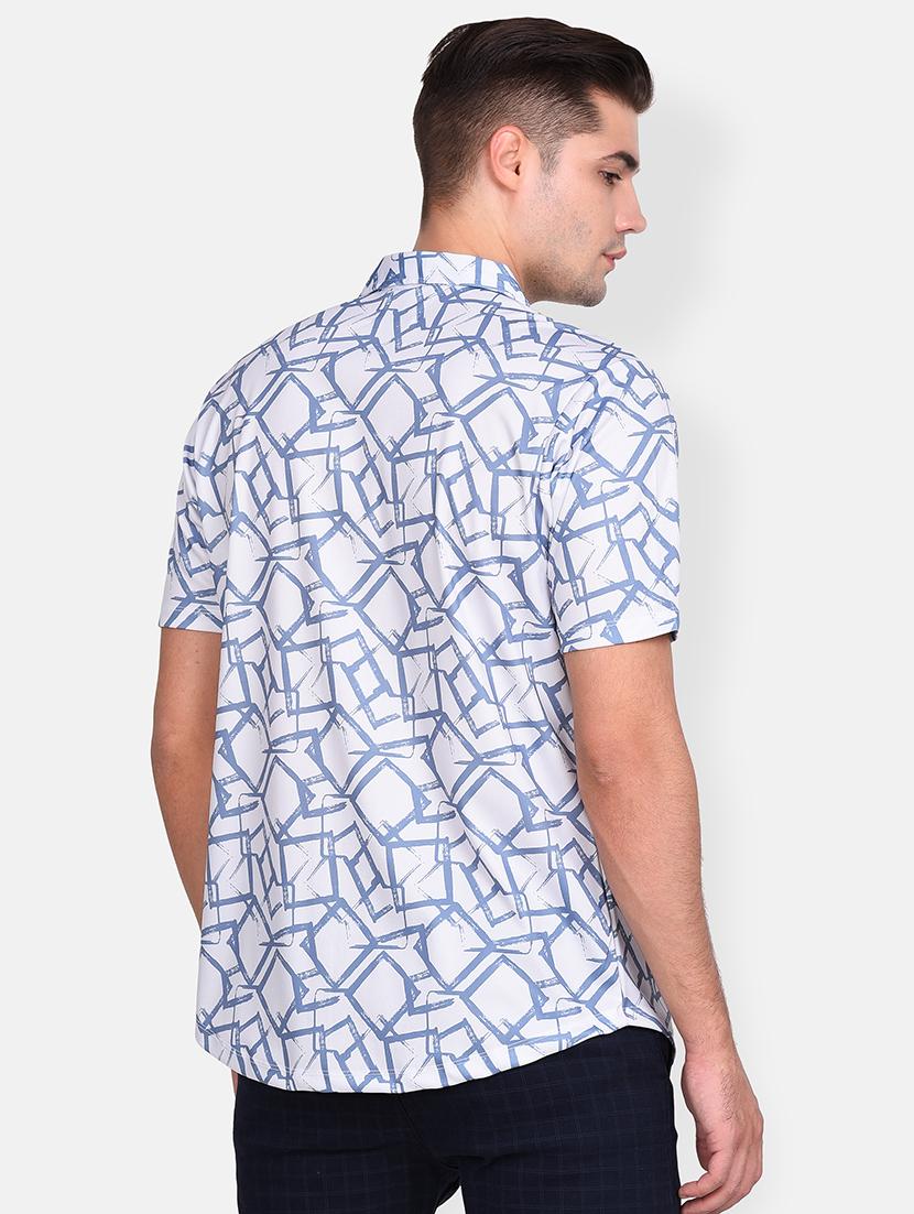 white printed casual shirt - 17646872 - Standard Image - 2