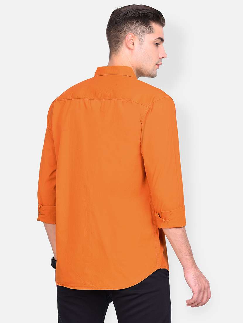 orange printed casual shirt - 17646880 - Standard Image - 2