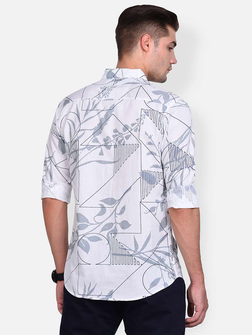 white printed casual shirt - 17646881 - Standard Image - 2