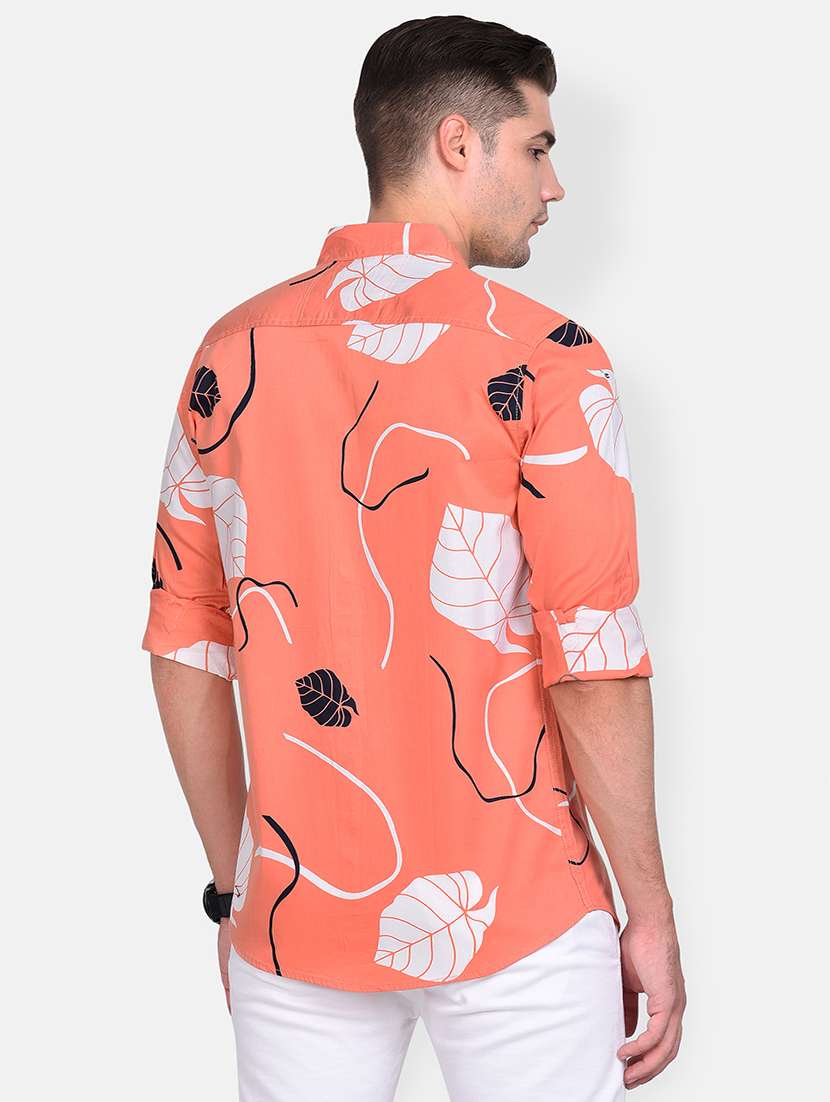 orange printed casual shirt - 17646885 - Standard Image - 2