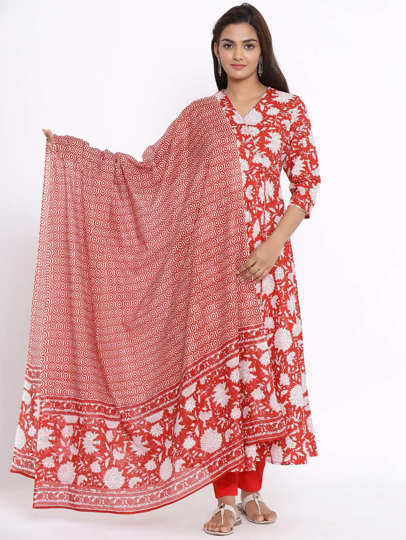 floral kurta dupatta set