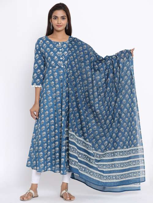 floral kurta dupatta set - 17647285 -  Standard Image - 0