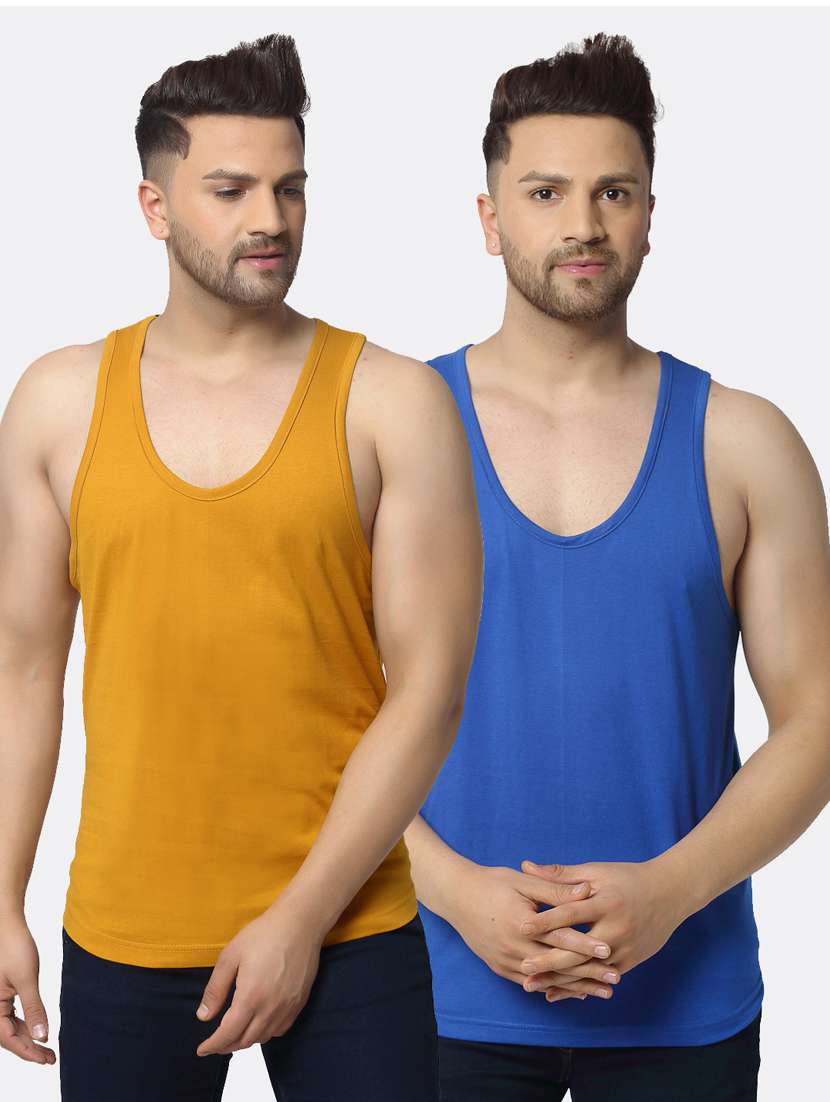 set of 2 multi colored solid vest