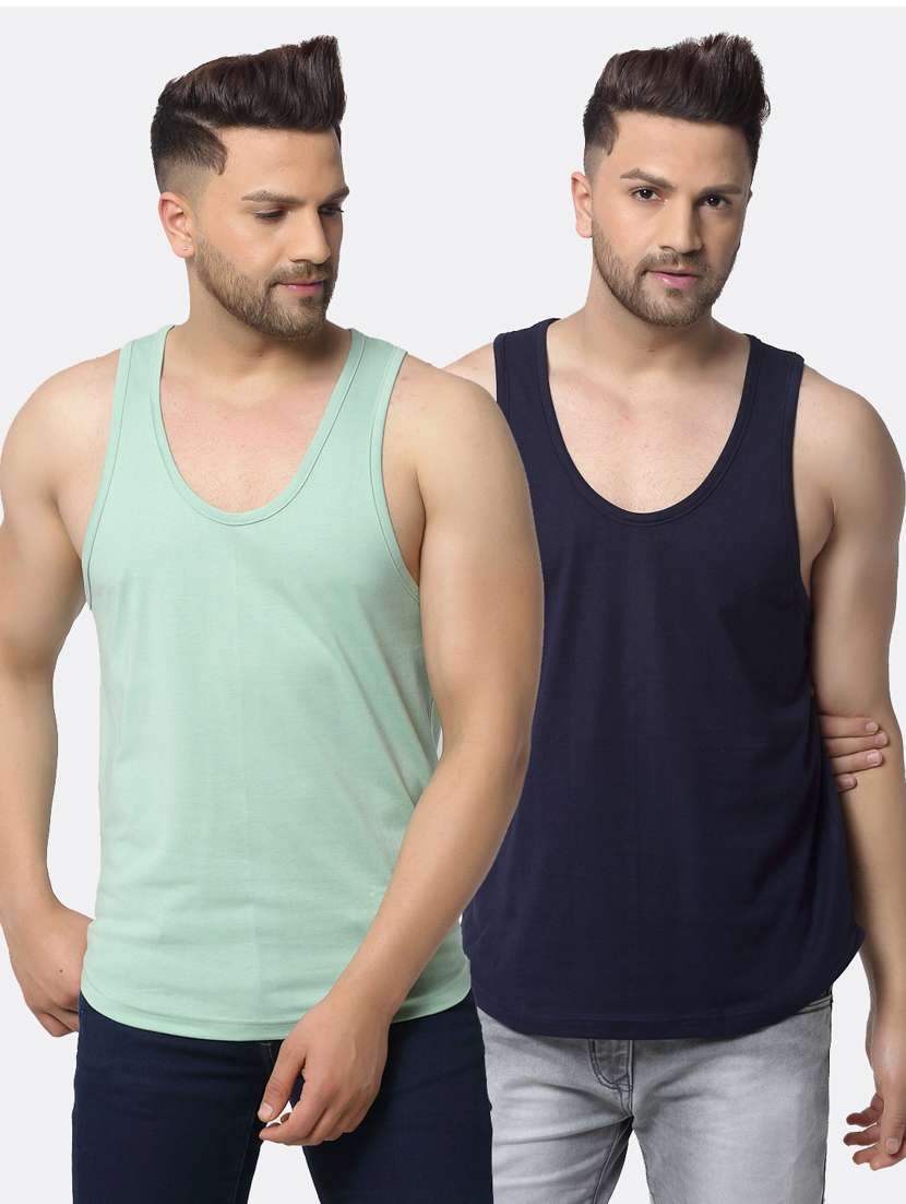 set of 2 multi colored solid vest