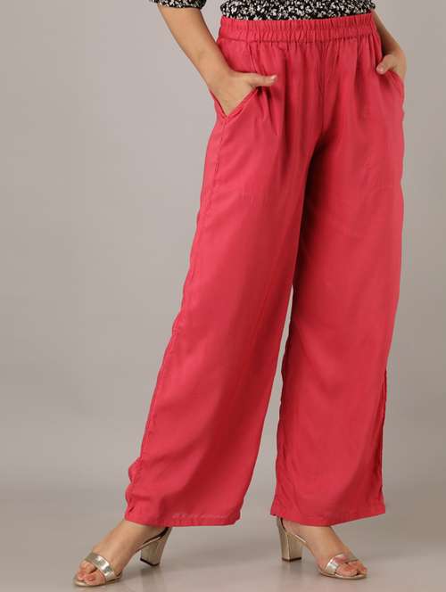 mid rise solid palazzo - 17649867 - Standard Image - 0