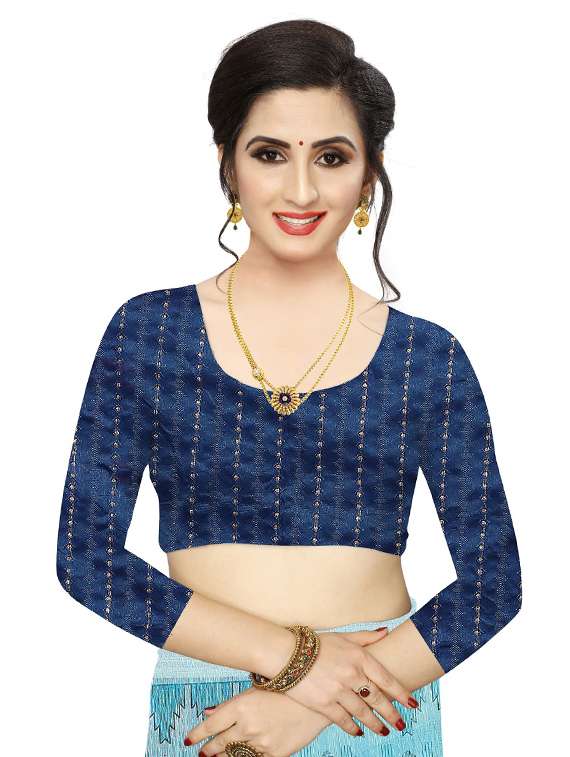 check printed saree with blouse - 17650112 -  Standard Image - 2