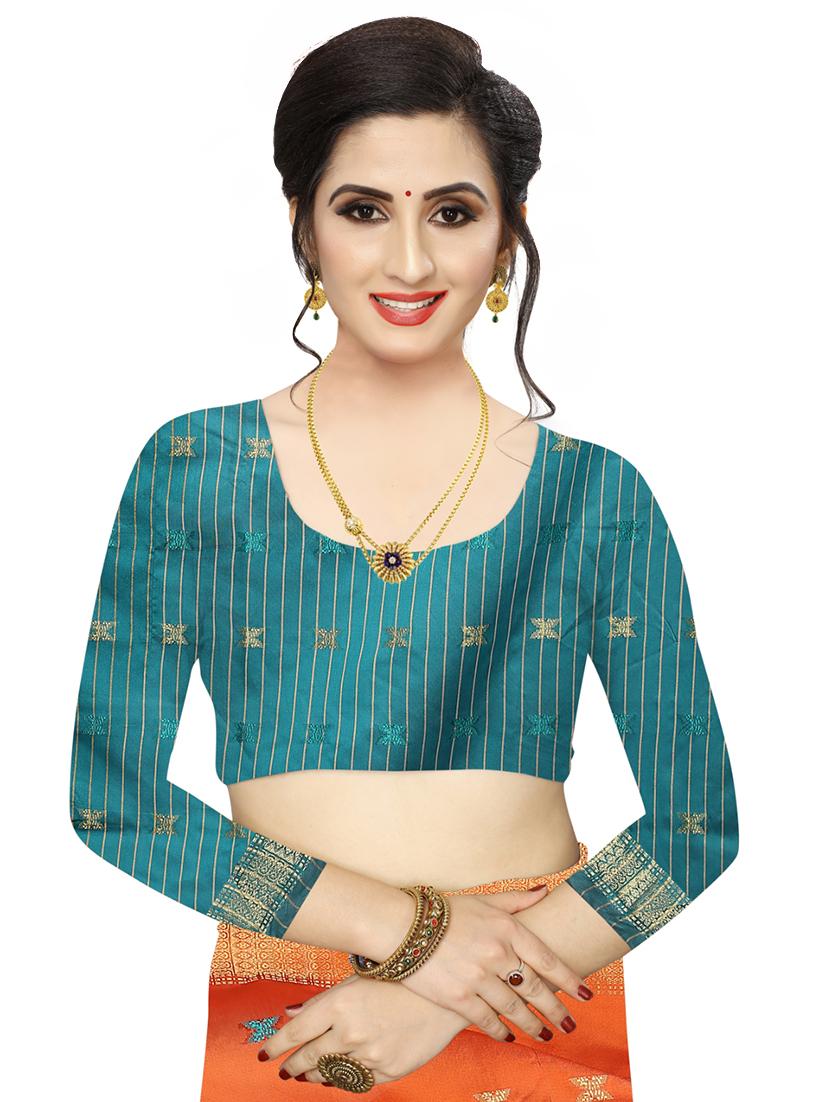 ethnic motifs woven saree with blouse - 17650167 - Standard Image - 2
