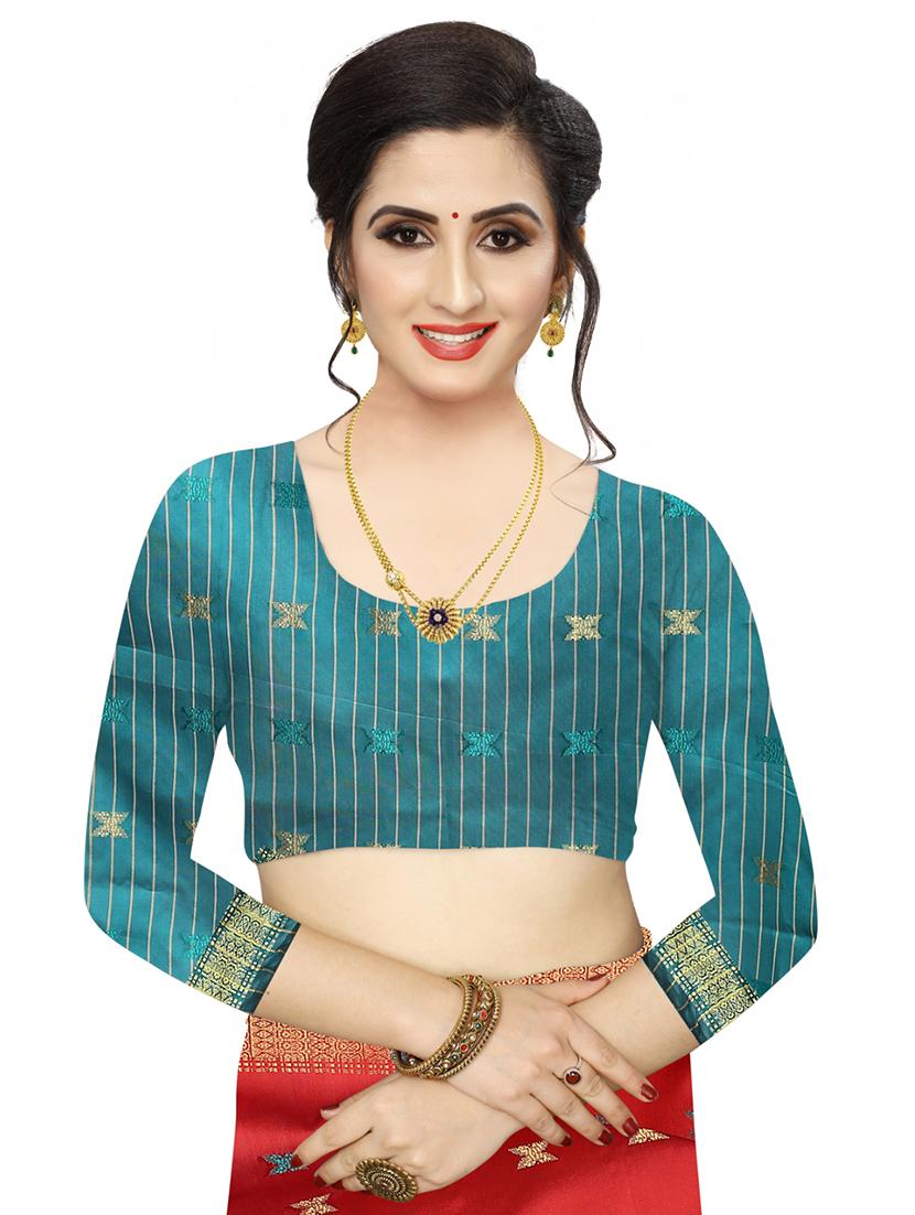 ethnic motifs woven saree with blouse - 17650170 - Standard Image - 2