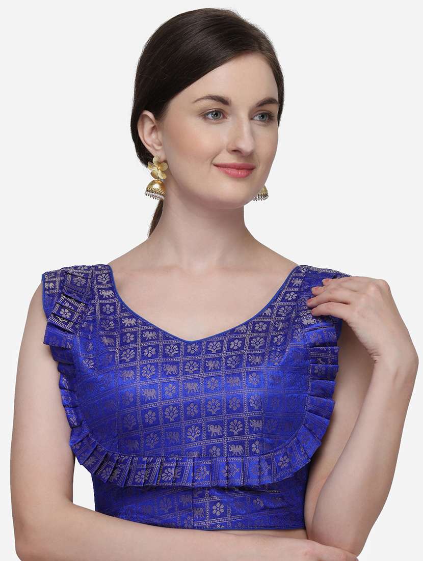 self design brocade blouse