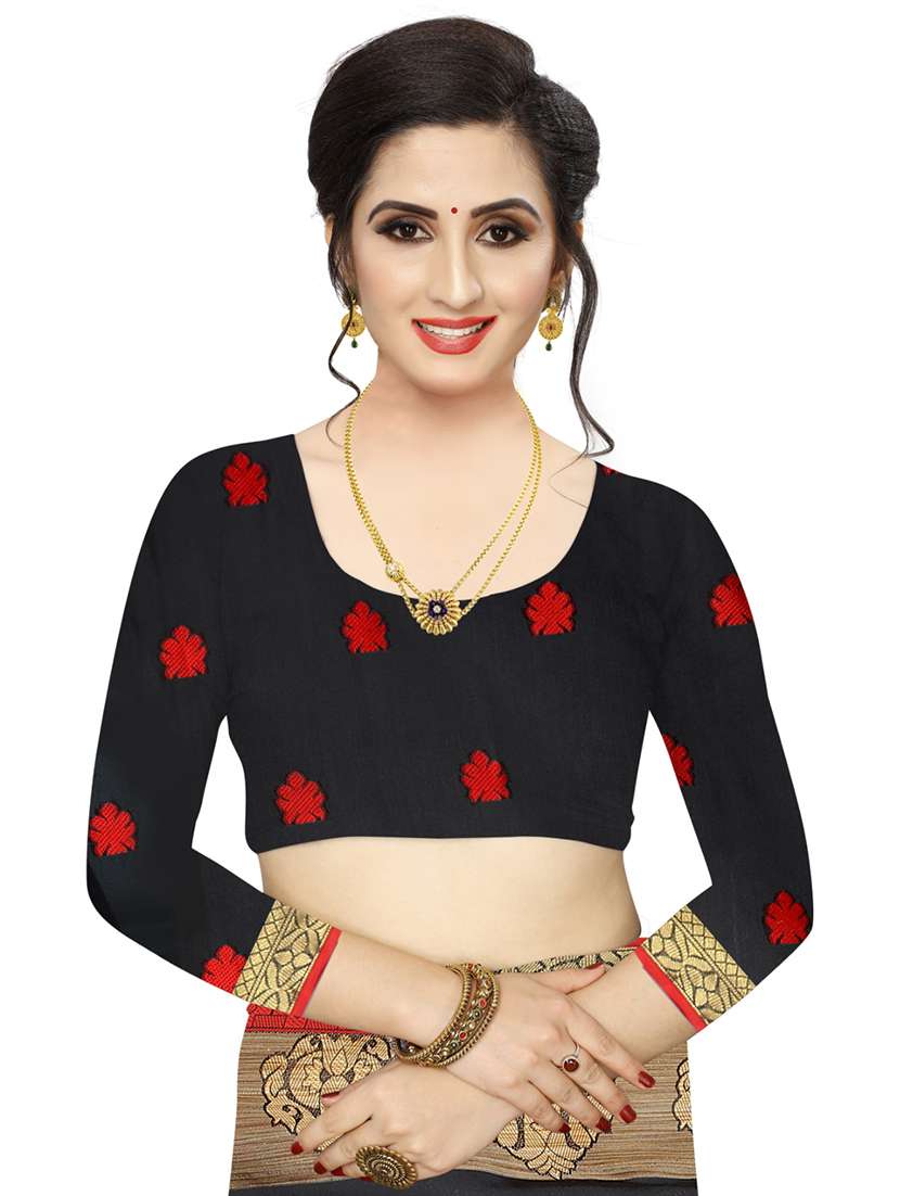 ethnic motifs woven saree with blouse - 17651290 - Standard Image - 2