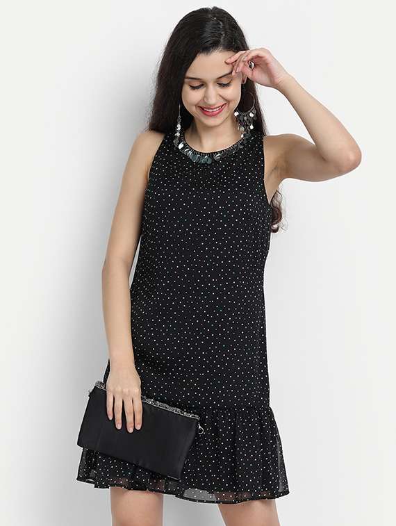 women's layered micro print dress