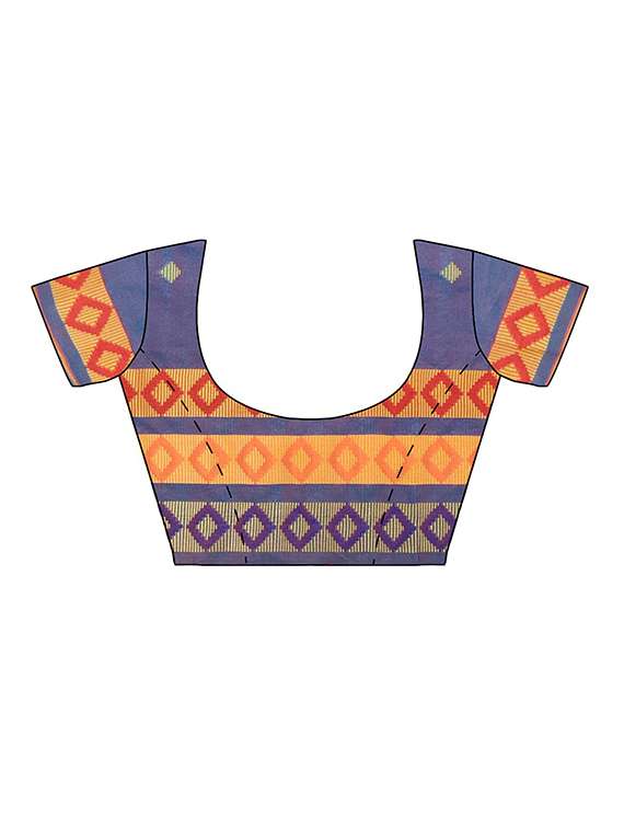 ethnic motifs woven saree with blouse - 17651904 - Standard Image - 2