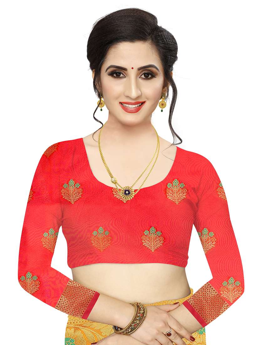 ethnic motifs woven saree with blouse - 17652005 -  Standard Image - 2