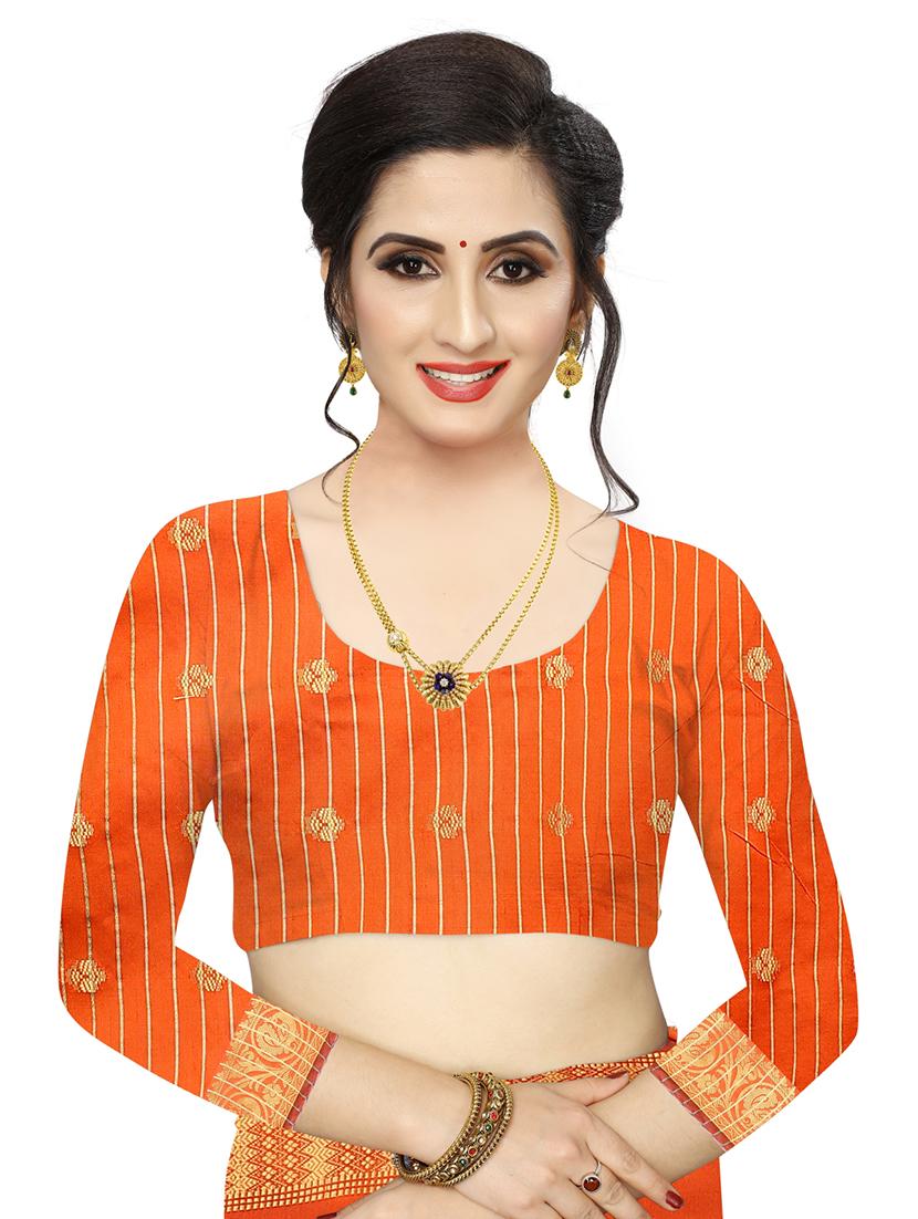 ethnic motifs woven saree with blouse - 17652268 - Standard Image - 2