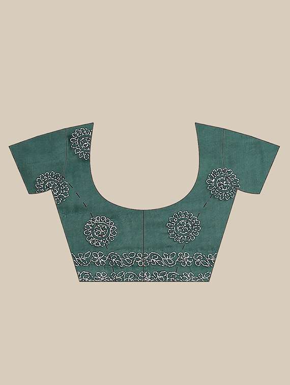 ada hand-embroidered green chikankari saree with blouse - 17652333 -  Standard Image - 2