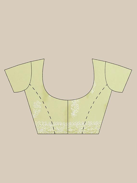 ada hand-embroidered green chikankari saree with blouse - 17652340 - Standard Image - 2