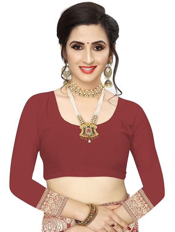 jacquard woven saree with blouse - 17652953 - Standard Image - 2