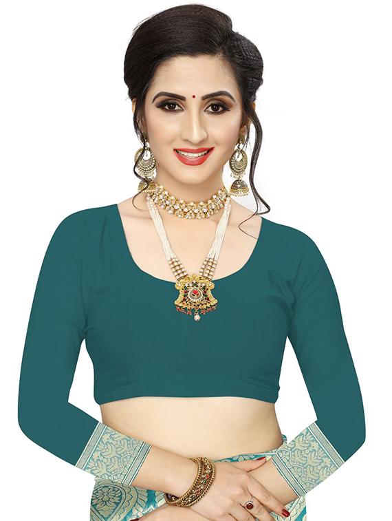 jacquard woven saree with blouse - 17652957 - Standard Image - 2