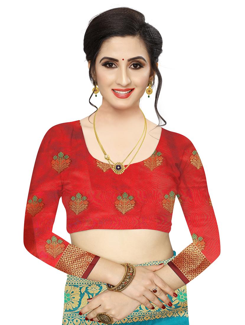 ethnic motifs woven saree with blouse - 17653090 - Standard Image - 2