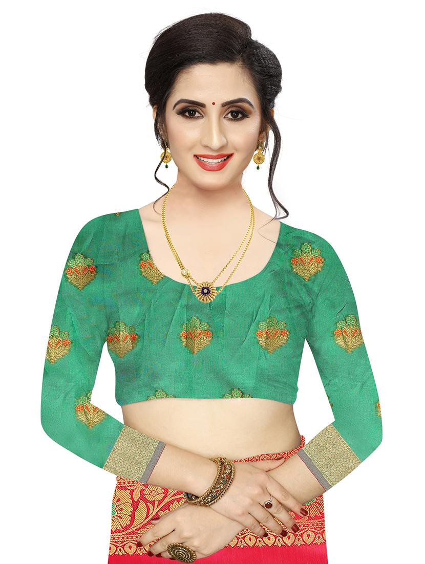 ethnic motifs woven saree with blouse - 17653091 - Standard Image - 2