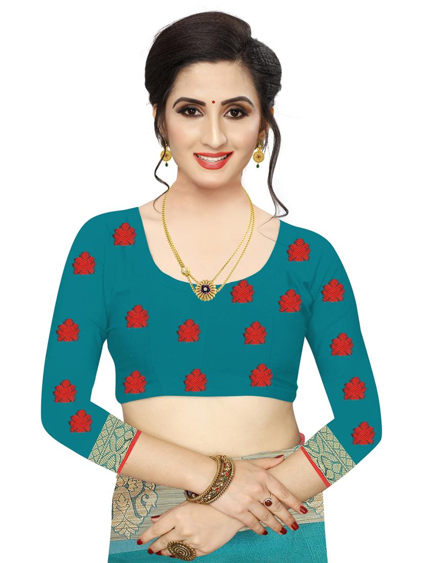 ethnic motifs woven saree with blouse - 17653097 - Standard Image - 2