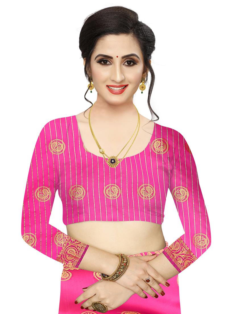 ethnic motifs woven saree with blouse - 17653101 - Standard Image - 2