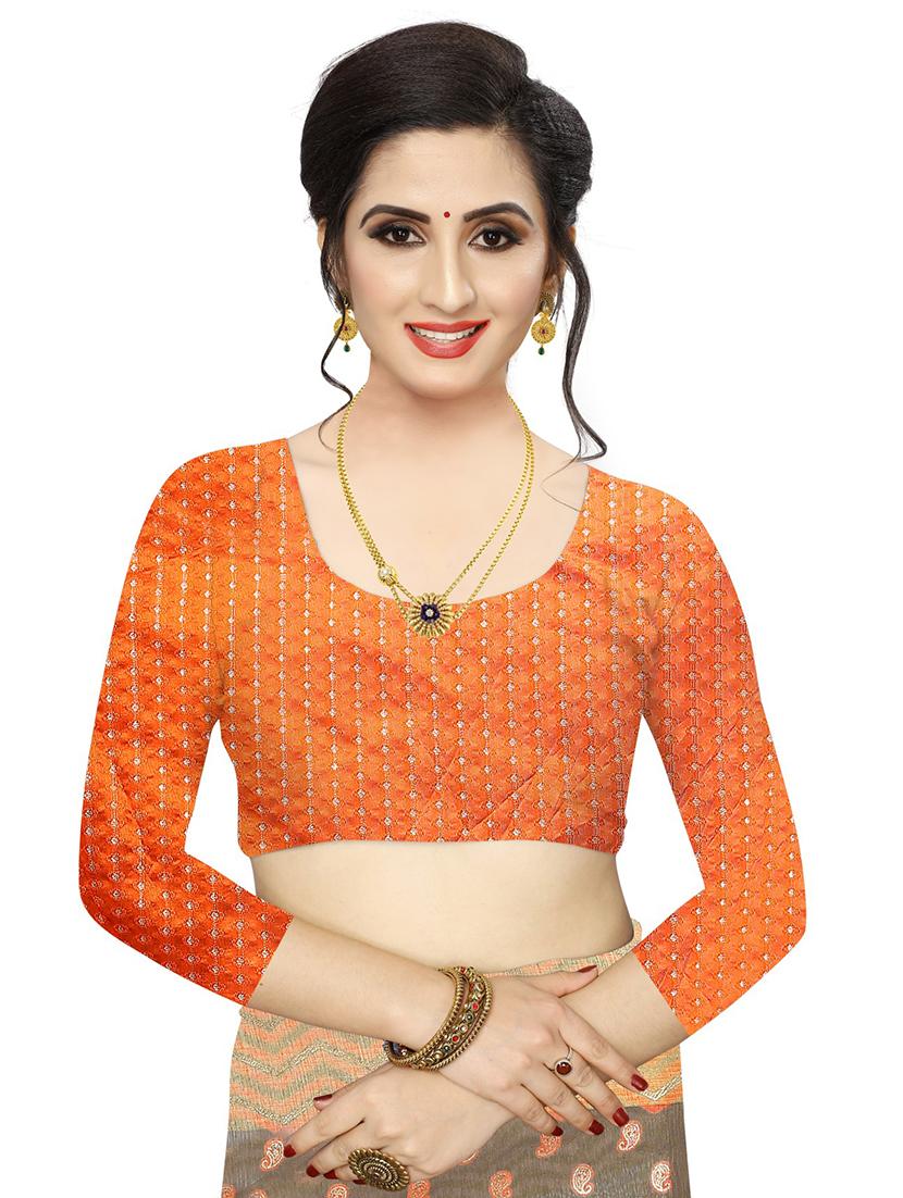 paisley printed saree with blouse - 17653105 - Standard Image - 2
