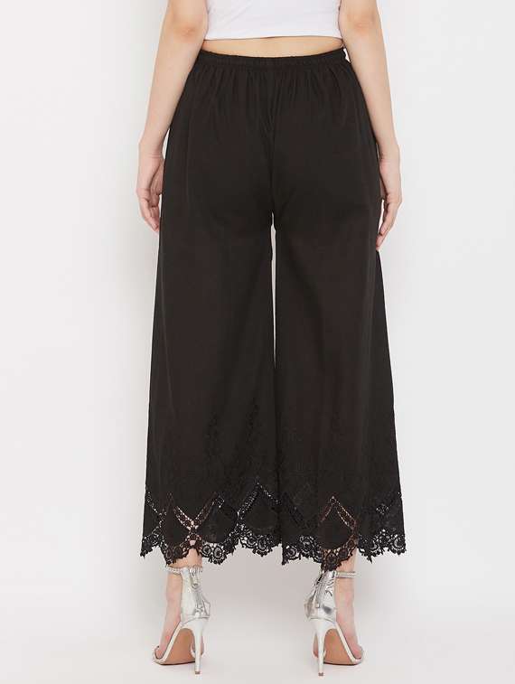 black cotton palazzos - 17653850 -  Standard Image - 2