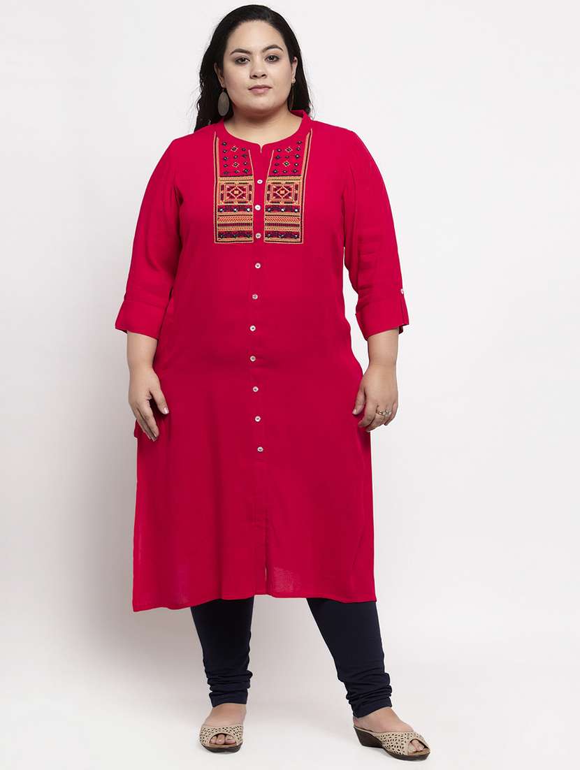 embroidered straight kurta