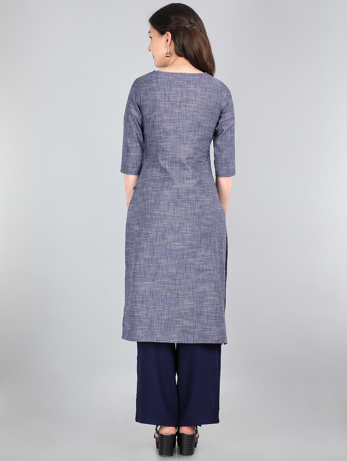 embroidered straight kurta - 17654810 - Standard Image - 2