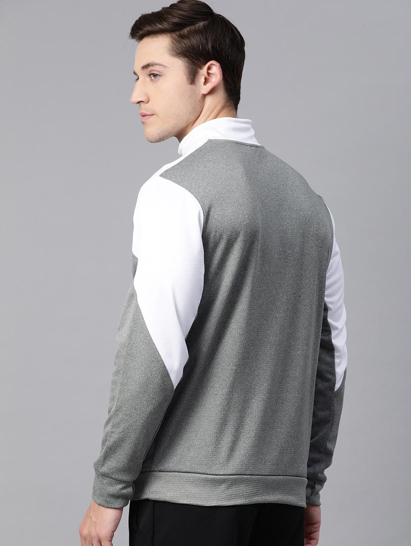 grey color block cut & sew sweatshirt - 17655684 - Standard Image - 2